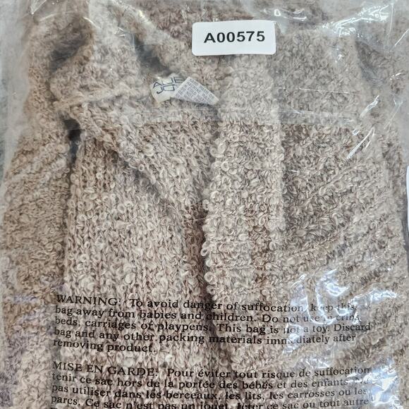 Vintage Adele Joyce Sweater Womens M Tan Wool Curly Knit Open Front Cardigan - Picture 8 of 8